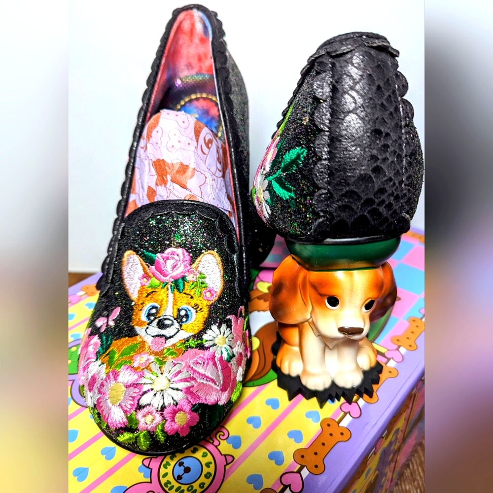 Irregular Choice "Bougainvillea" Black Glitter 39